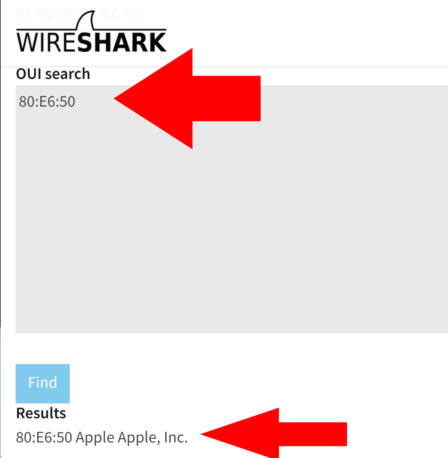 wireshark oui look up