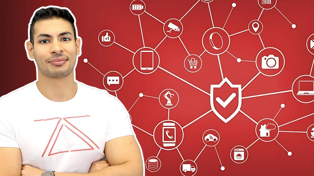 Thumbnail for zSecurity’s “Network Hacking Continued: Intermediate to Advanced” course showing Zaid Sabih and a web of security icons representing advanced network concepts. Network Hacking Continued course thumbnail featuring Zaid Sabih with a red background displaying interconnected security and technology icons.