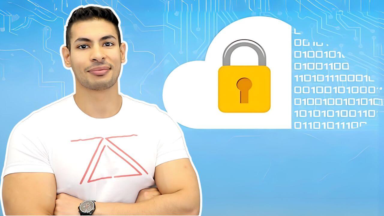 Thumbnail for zSecurity’s “Website Hacking from Scratch” course featuring Zaid Sabih alongside a cloud padlock and digital binary background. Website Hacking from Scratch course thumbnail showing Zaid Sabih with a cloud lock icon and binary code on a blue tech background.