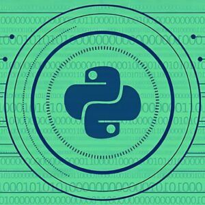 Python logo with digital binary code background symbolizing zSecurity’s Python for ethical hacking course.