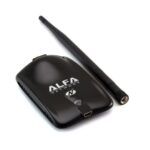 ALFA AWUS036NHA USB Wireless Adapter with detachable antenna shown separately for clear view.
