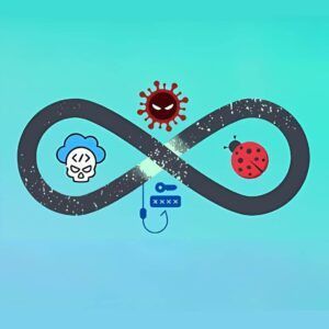 Join the zSecurity Masterclass Membership to gain comprehensive ethical hacking knowledge covering malware, phishing, bug bounty hunting, and more. Infinity symbol with icons representing malware, phishing, and bug bounty on a blue background, illustrating the zSecurity Masterclass Membership course.