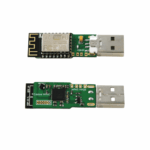 Internal view of Cactus BadUSB showing ESP-12S Wi-Fi module and Atmega32u4 microcontroller