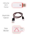 Labeled BadUSB Silent Intrusion Kit Plus by zSecurity – Wi-Fi Cactus, keystroke injector, and USB data blocker