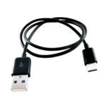 Coiled black USB-A to USB-C cable appearing as a standard charging cable with hidden keystroke injection capability