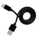 BadUSB-C keystroke injection cable disguised as a standard black USB to micro-USB charging cable