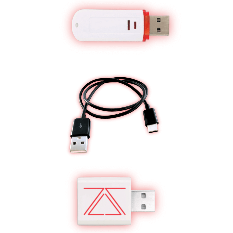 BadUSB Silent Intrusion Kit Plus with USB devices and cable.