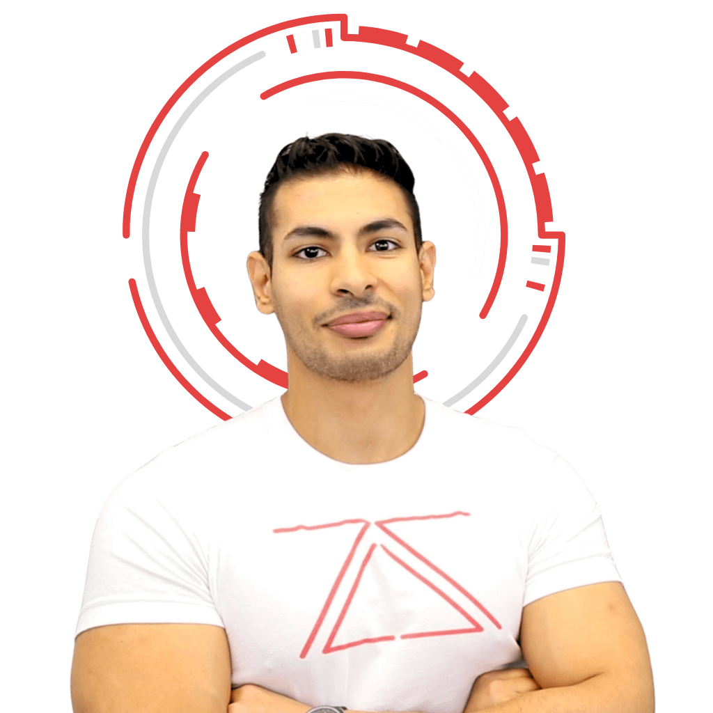 Zaid Sabih, renowned ethical hacker and computer scientist, CEO of zSecurity, dedicated to cybersecurity education and penetration testing. Zaid Sabih, ethical hacker, computer scientist, and CEO of zSecurity, standing confidently with arms crossed in front of a cyber-themed circular background.