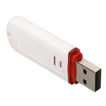 A top and side view of the zSecurity Cactus USB device, designed to perform keystroke injection attacks over Wi-Fi, featuring a sleek white design with red accents and the zSecurity logo.