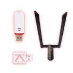 Image displaying the zSecurity Advanced Network Hacking Kit with a Wi-Fi Cactus, Dual Band Wi-Fi Adapter, and Data Blocker, designed for advanced network penetration testing.