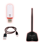 A bundle consisting of the zSecurity Wi-Fi Cactus (BadUSB), a keystroke injector cable, and the Alfa AWUS036NHA Wireless Adapter, designed for wireless security testing and penetration testing.