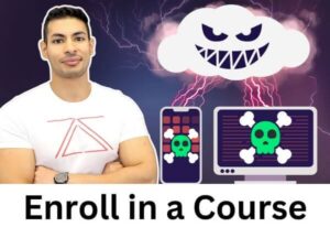 Zaid Sabih invites you to enroll in the Learn Ethical Hacking Using the Cloud course at zSecurity, designed to teach modern hacking techniques in cloud environments. Zaid Sabih standing next to cloud and device graphics with skull icons, promoting the Learn Ethical Hacking Using the Cloud course.