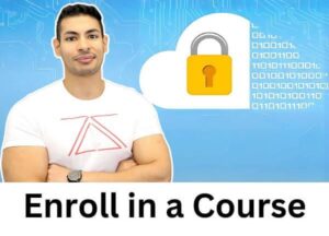 Zaid Sabih presents the Learn Website Hacking From Scratch course by zSecurity, guiding students through ethical website penetration testing techniques. Zaid Sabih standing next to a cloud icon with a padlock on a blue background, promoting the Learn Website Hacking From Scratch course.
